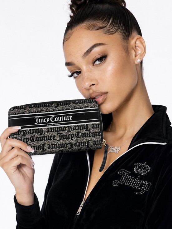 Juicy Couture Handbags - Juicy Couture Coated Canvas Logo Zip-Around Wallet NWOT